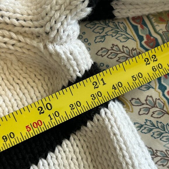 GAP 100% Cotton White with Black Stripe Sweater - Size Med to Large - Picture 9 of 11